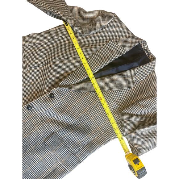 VTG 90’s EDUARD PELGER HOUNDSTOOTH BLAZER VIRGIN WOOL SZ XL LEATHER BUTTONSONS - Picture 9 of 16